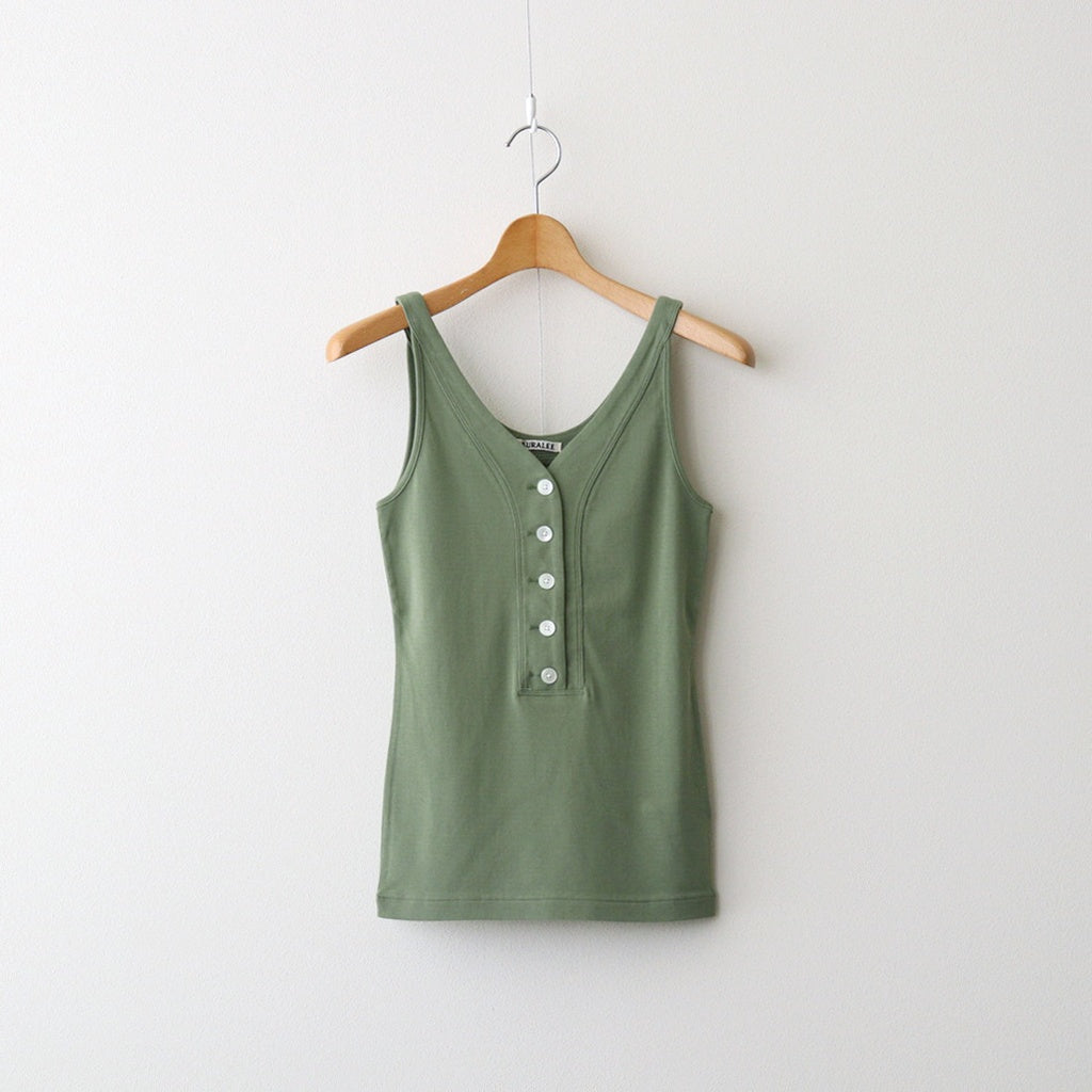 ORGANIC COTTON FINE RIB TANK #SAGE GREEN [A26ST03OF]