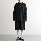 綿エステルジャカード ハーフパンツ #BLACK [HQ-P019-051]