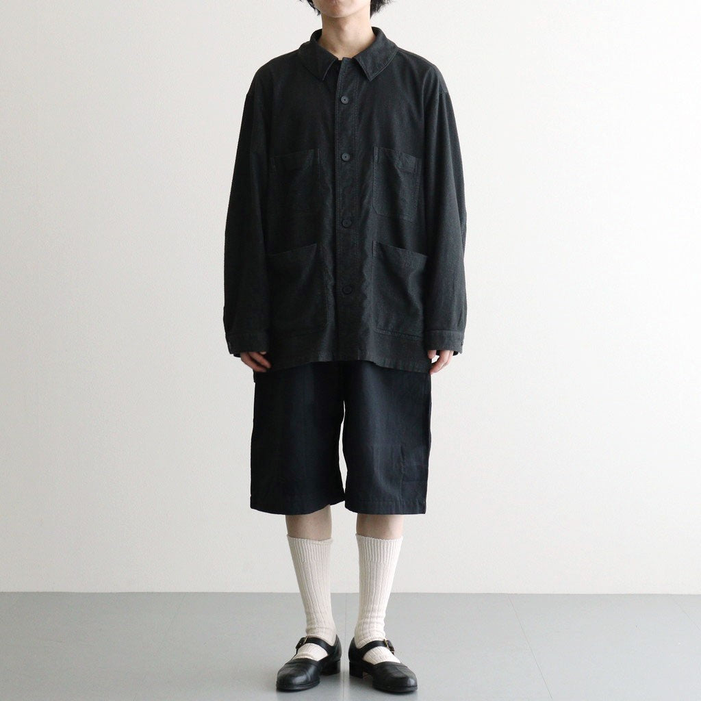 綿エステルジャカード ハーフパンツ #BLACK [HQ-P019-051]