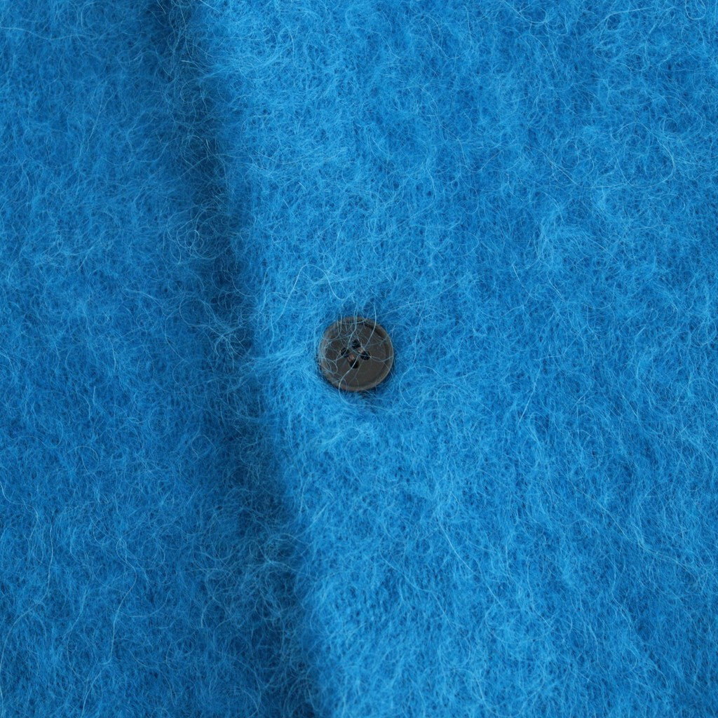 GARMENT-DYED BABY ALPACA FUR KNIT CREW-NECK CARDIGAN #ROYAL BLUE [A26AC03BA]