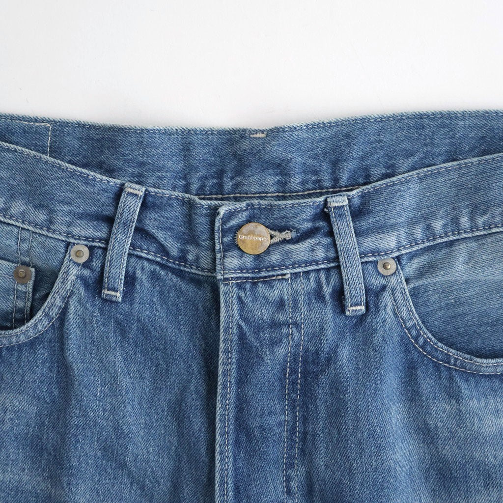 Selvage Denim Five Pocket Wide Straight Pants #INDIGO LIGHT FADE [GU263-40059LB]