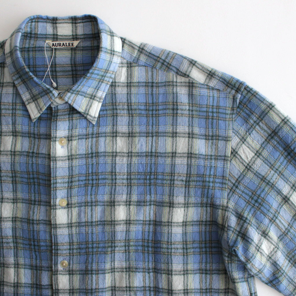 AIRY WOOL CHECK SHIRT #BLUE CHECK [A24AS01WN]