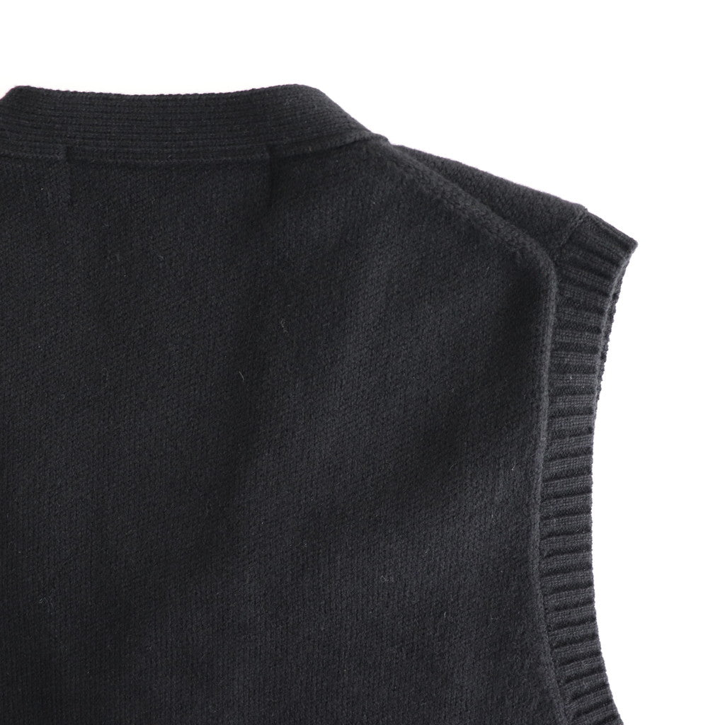 Lambswool jacquard vest #BLACK [HN-N005-051]