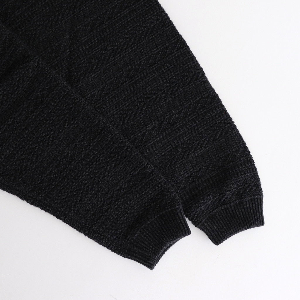 Fair Isle Links Knit #Black [2403-005]