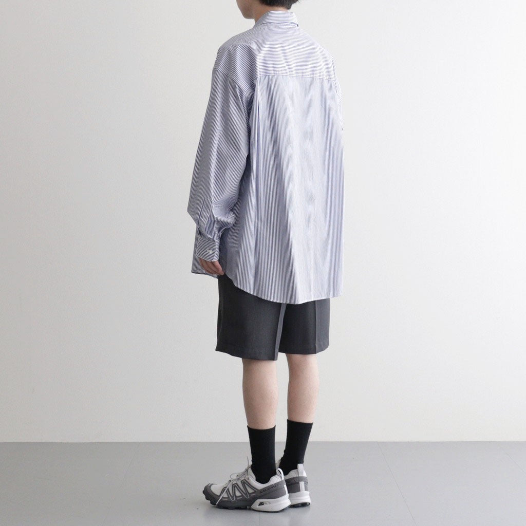 Melange Herringbone Pleated Wide Shorts #GRAY [GM261-40333]