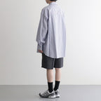 Melange Herringbone Pleated Wide Shorts #GRAY [GM261-40333]