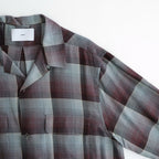 OMBRE OPEN COLLAR SHIRT #RED X MINT [26440501]