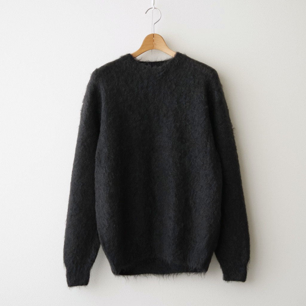 BRUSHED SUPER KID MOHAIR KNIT P/O #INK BLACK [A26AP02KM]