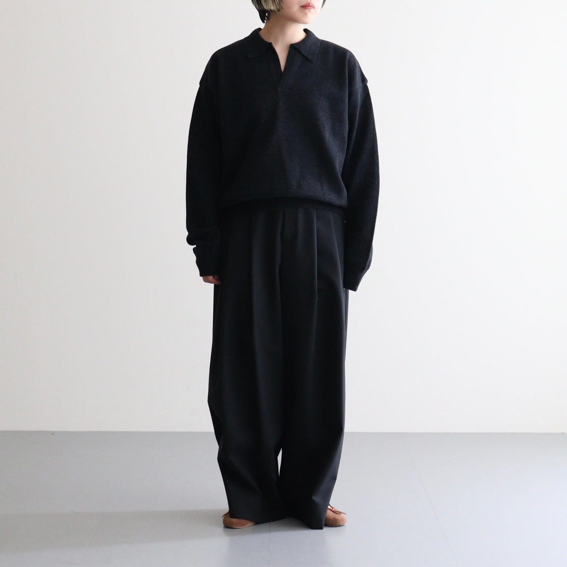 Co/Wo Moss Stitch Skipper #BLACK [2503-003] – ciacura