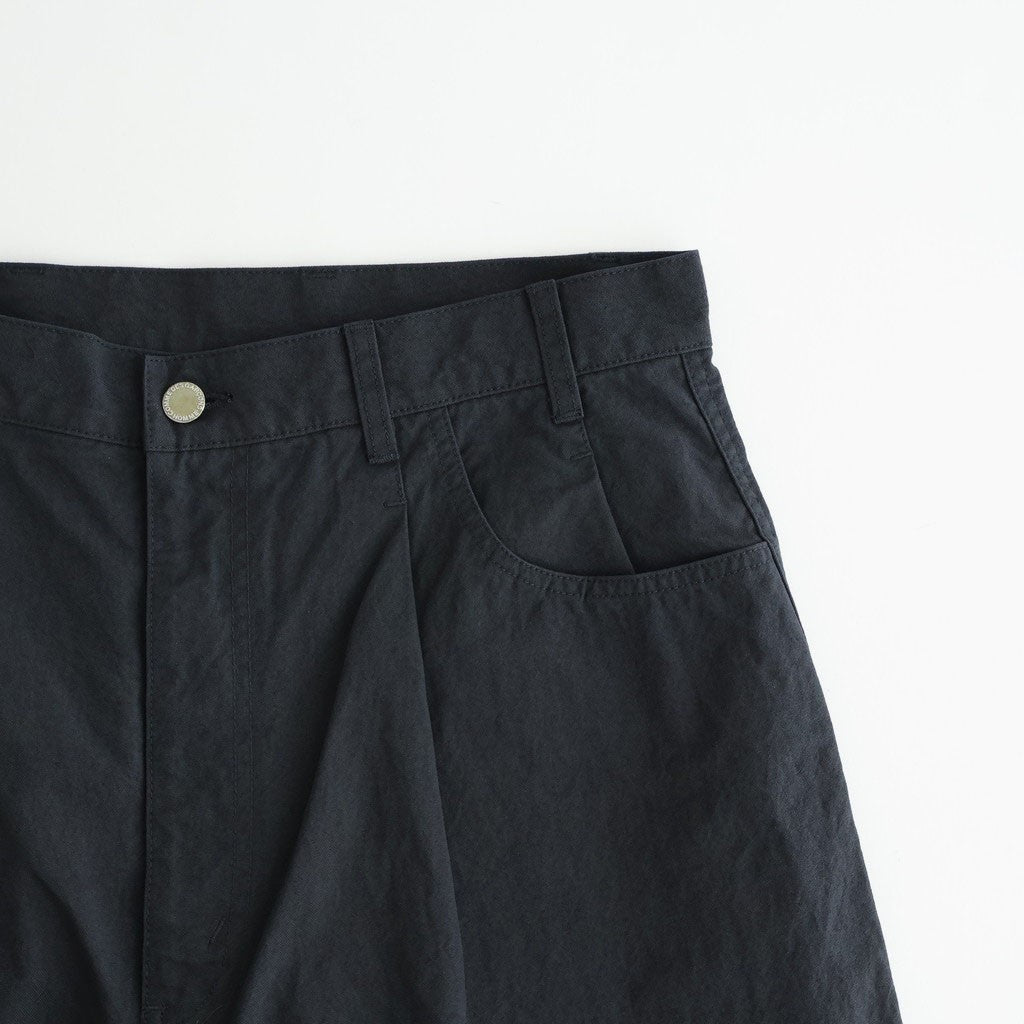 ナイロンオックス 製品染め タックパンツ #BLACK [HQ-P003-051]