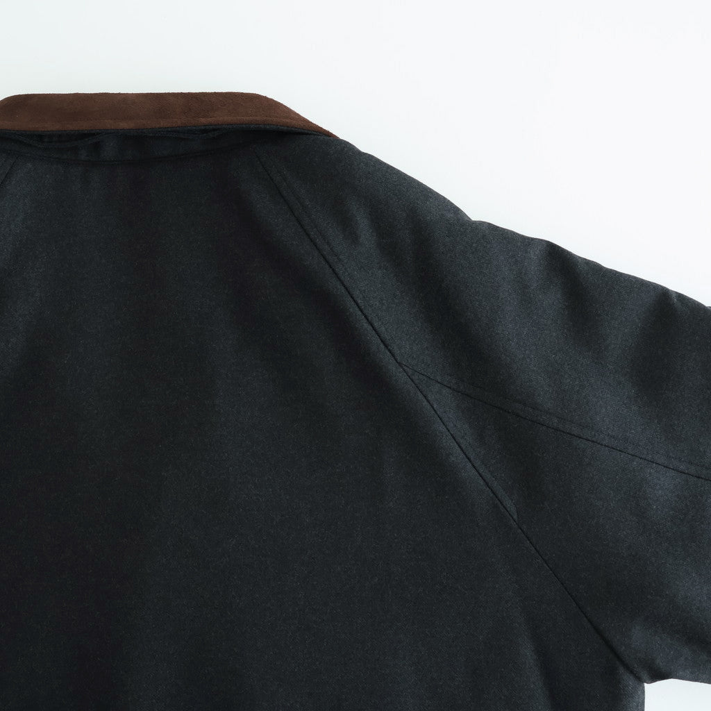 WOOL FULLING FLANNEL PADDED OVER BLOUSON #TOP CHARCOAL [A25AB02CF]