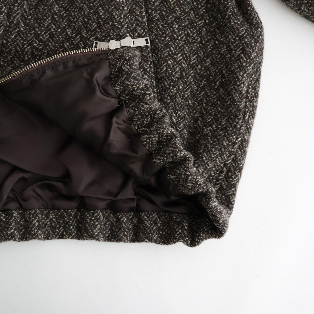 Herringborn Tweed Zip Blouson #Brown [YK26FW01314B]