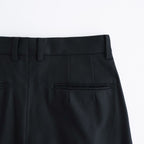 WOOL FLANNEL LONG WIDE TROUSERS #BLACK [ST.1258]