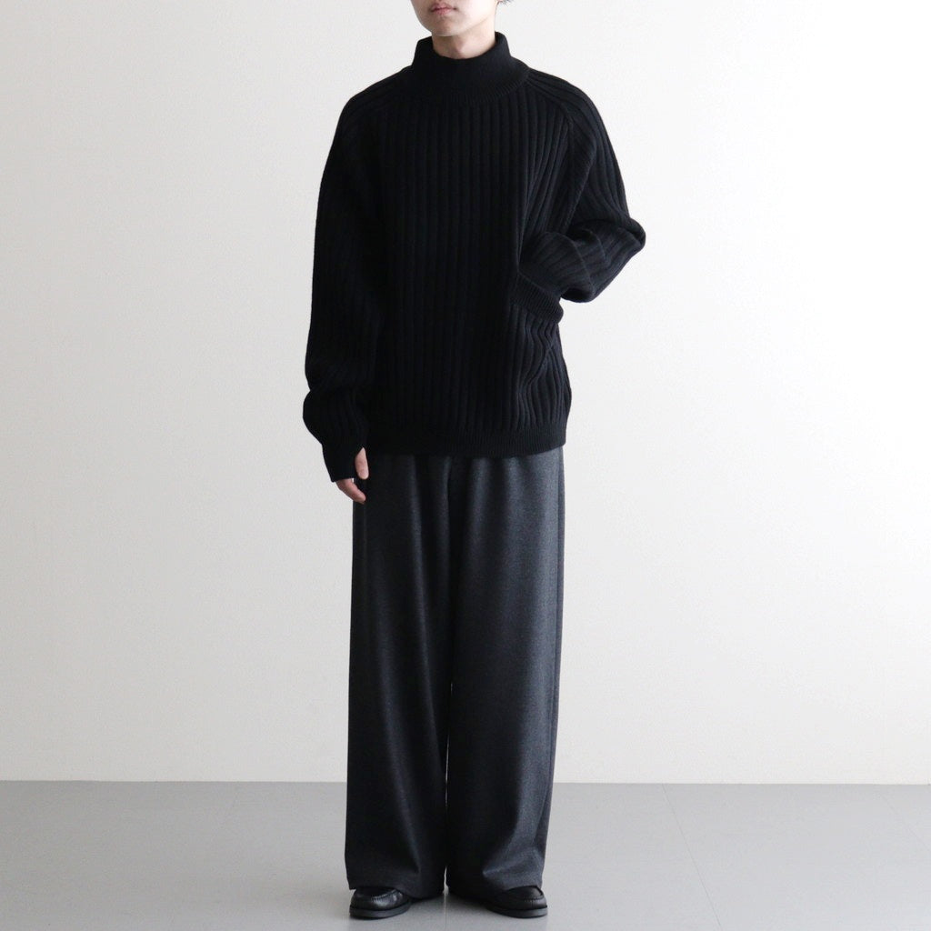 Wide Rib Highneck Sweater #BLACK [YK25FW01100S]