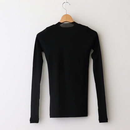 SUPER HIGH GAUGE SHEER RIB L/S TEE #BLACK [A00T01HF]