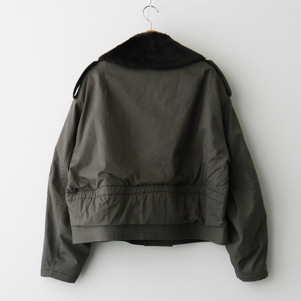 WASHED FINX COTTON GABARDINE FLIGHT BLOUSON #DEEP OLIVE [A25AB01HM