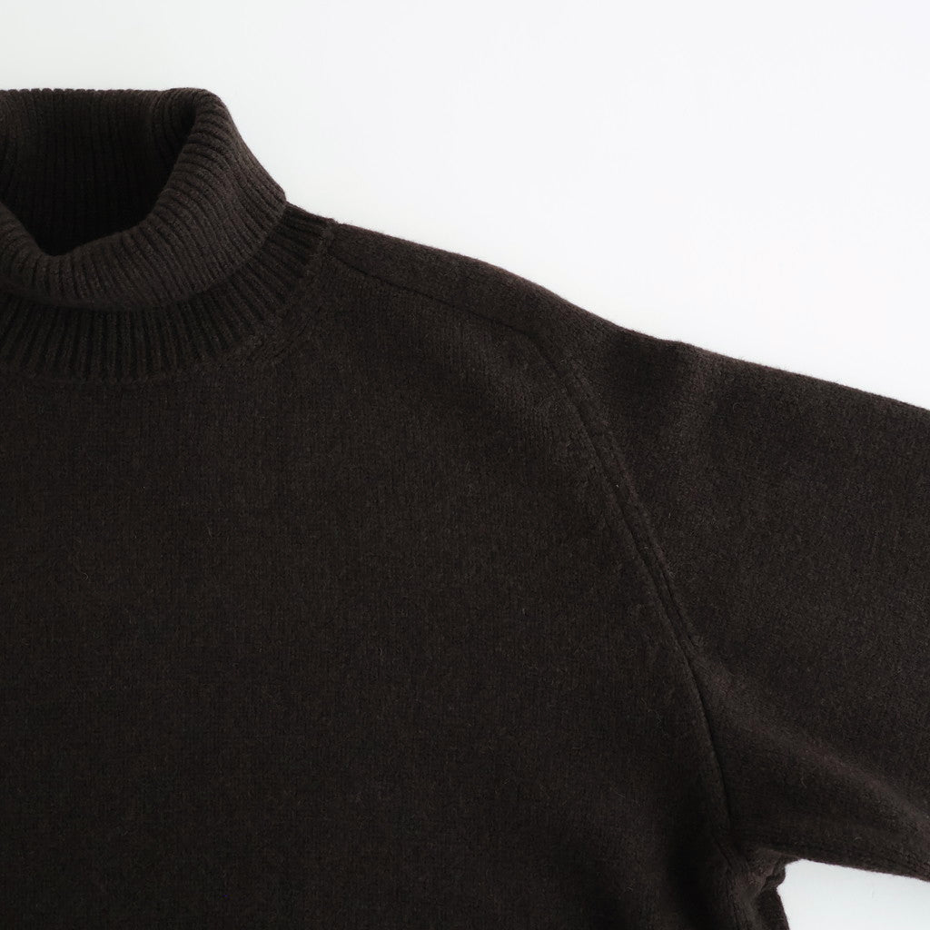 EXTRA FINE WOOL WARM KNIT TURTLE NECK LS #DARK BROWN [ST.1290]