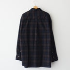 OVERSIZED LAYERED FLANNEL SHIRT #DARK NAVY CHECK [ST.463]