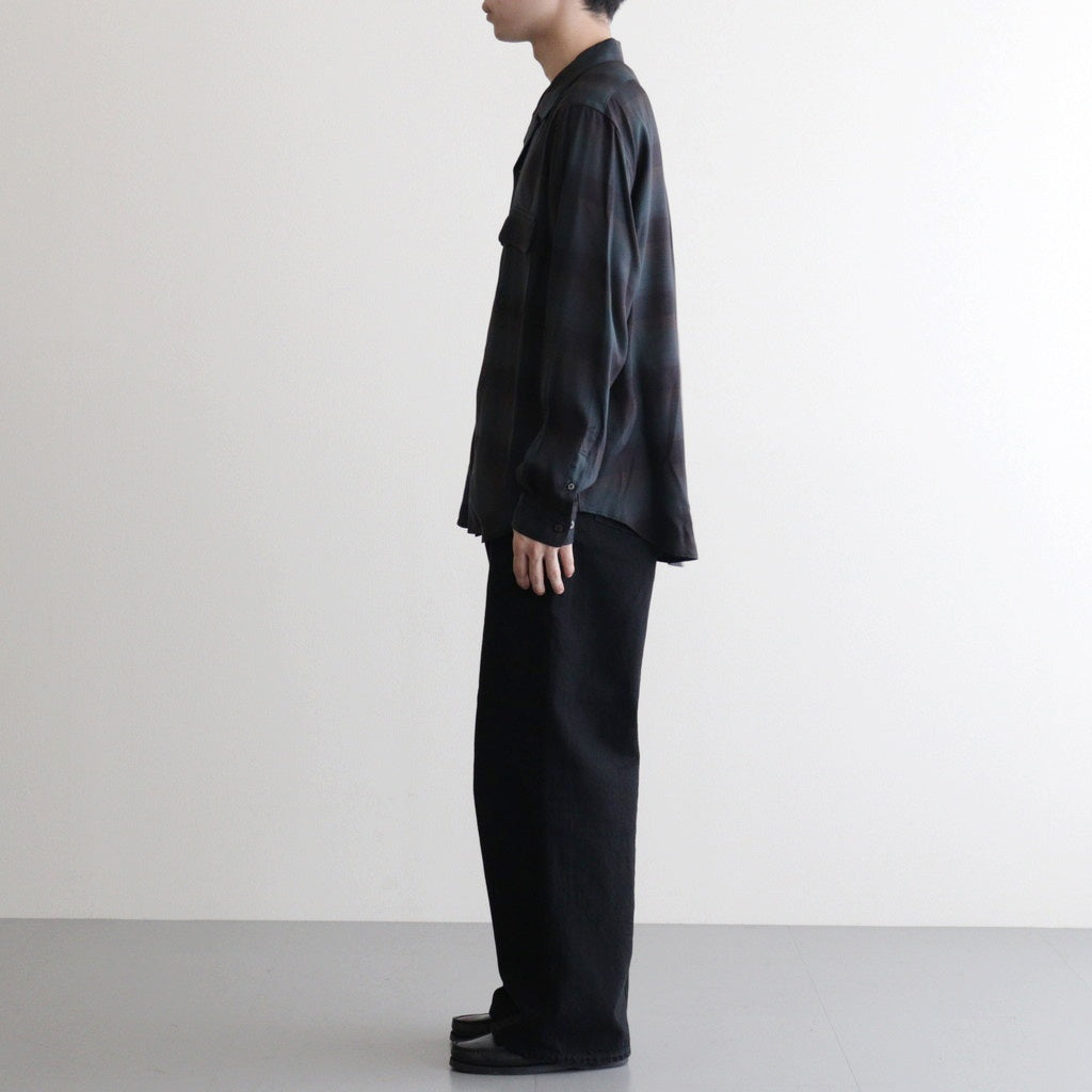 PLAID OPEN COLLOR SHIRTS #DEEP GREEN [25330501]