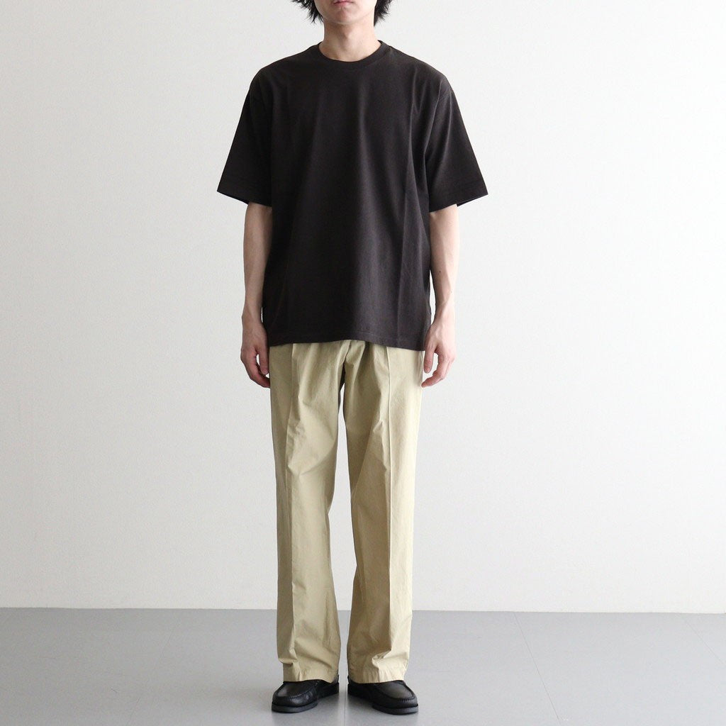 GARMENT-DYED FINX SHUTTLE WEATHER ONE-TUCK SLACKS #KHAKI BEIGE