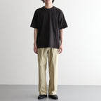 GARMENT-DYED FINX SHUTTLE WEATHER ONE-TUCK SLACKS #KHAKI BEIGE [A26SP03SW]