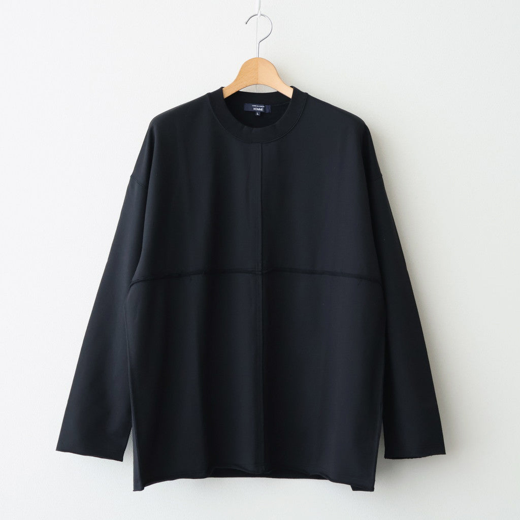 綿ミニ裏毛 製品洗カットソー #BLACK [HP-T013-051]