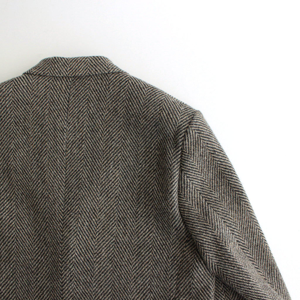 LAMA SHETLAND WOOL TWEED OVER JACKET #KHAKI TWEED [A24AJ06LS]