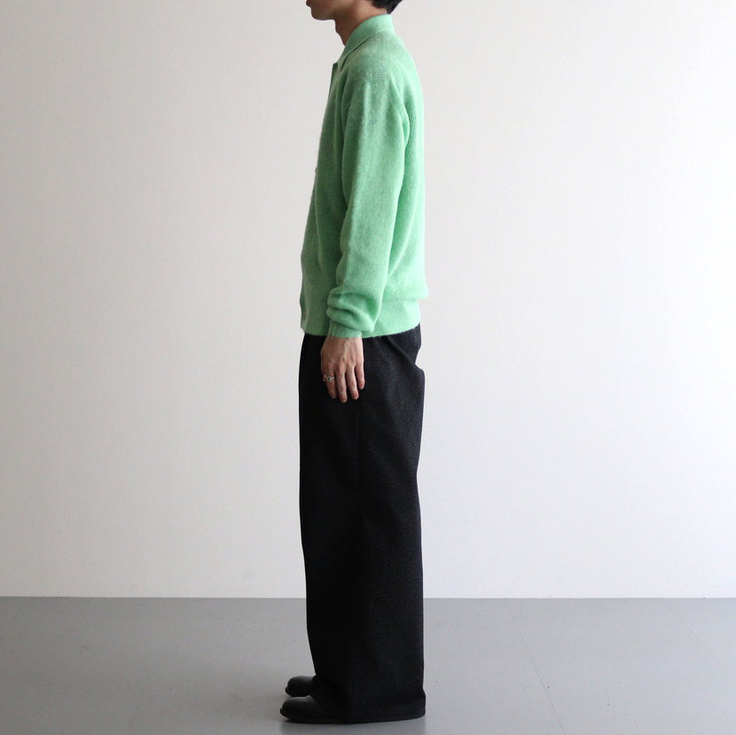 BABY SURI ALPACA SHEER KNIT SHIRT CARDIGAN #LIGHT GREEN [A24AC01AK]