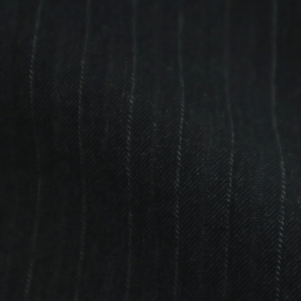 BLUEFACED WOOL TWO-TUCK SLACKS #CHARCOAL NAVY STRIPE [A25AP02BS]
