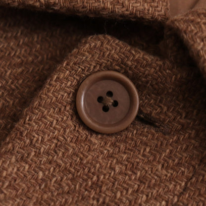 WOOL SOUTIEN COLLAR COAT SHORT #brown tweed [14551]