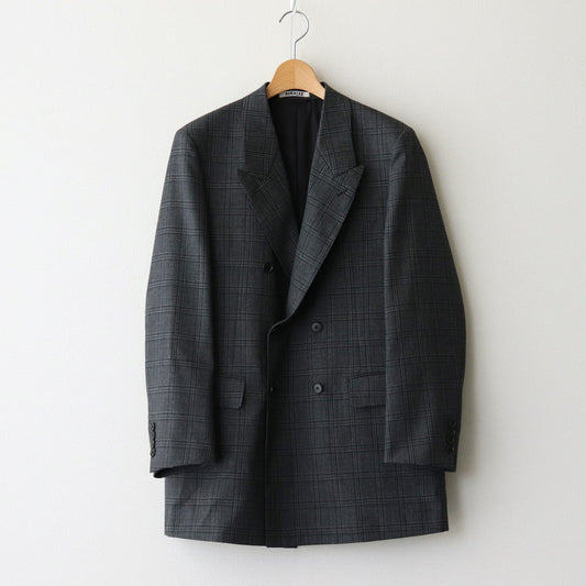 BLUEFACED WOOL CHECK DOUBLE-BREASTED JACKET #CHARCOAL CHECK [A24AJ03CB]