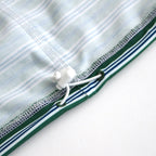 W's TECH DRAWSTRING MULTI BORDER L/S TEE #GREEN / BLUE [BE-34024L]