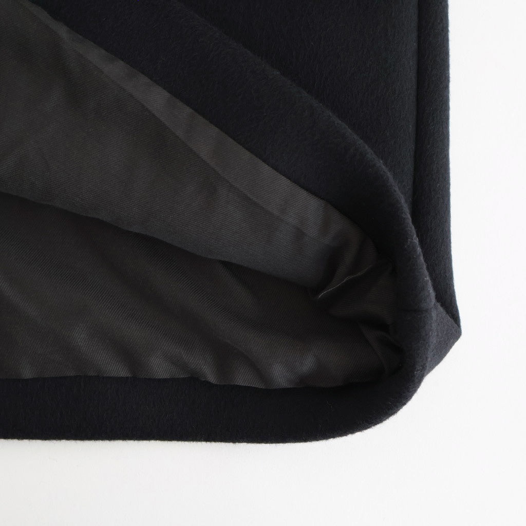 Light Melton Oversized Coat #BLACK [GU253-10270B]