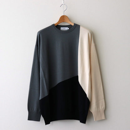 Fine Wool Intarsia Knit #NEUTRAL [GU243-80139]