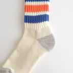 COARSE RIBBED OLDSCHOOL CREW SOCKS #BLUE/ORANGE [R1255-AW25]