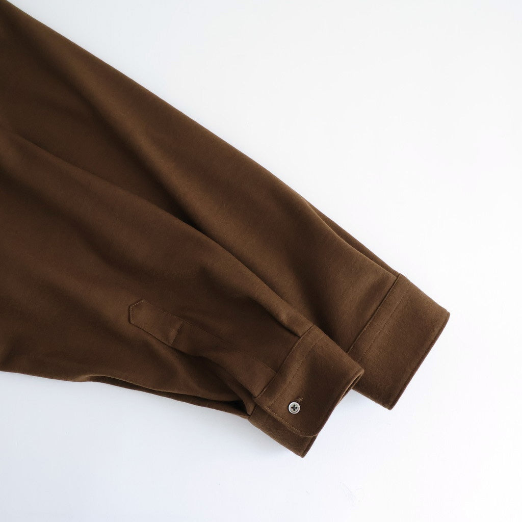 Wool Smooth Flannel Oversized Regular Collar Shirt #BROWN [GU253-50221B]