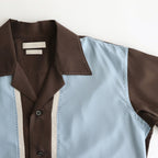COLORBLOCK OPEN COLLAR SHIRT #BROWN [YK25SS0939SH]