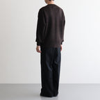 EXTRA FINE WOOL WARM KNIT CREW NECK LS #DARK BROWN [ST.1289]