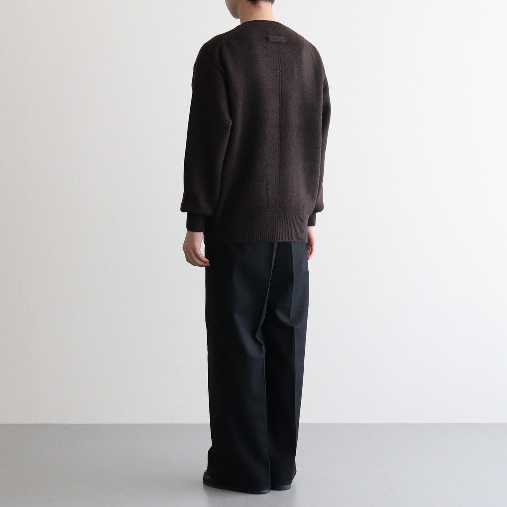 EXTRA FINE WOOL WARM KNIT CREW NECK LS #DARK BROWN [ST.1289]