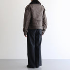 WASHED FINX COTTON GABARDINE FLIGHT BLOUSON #DEEP OLIVE [A25AB01HM]