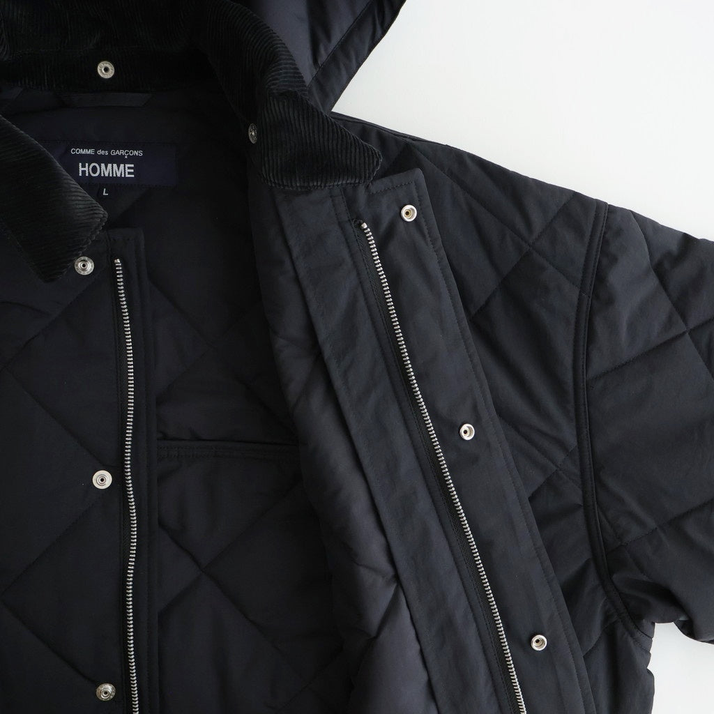 ナイロンタッサーキルトコート #BLACK [HP-J026-051]