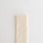 LINEN COTTON RIBBED CREW SOCKS #ECRU [R1461-SS26]