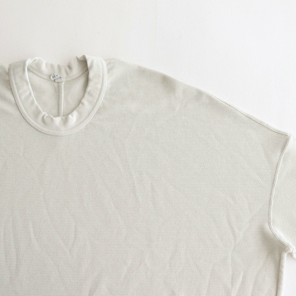 FSSOT | 製品染 30/-スパンポリエステルワッフル クルーネックオーバーサイズプルオーバー #ASH WHITE [GE_FR1203TF]
