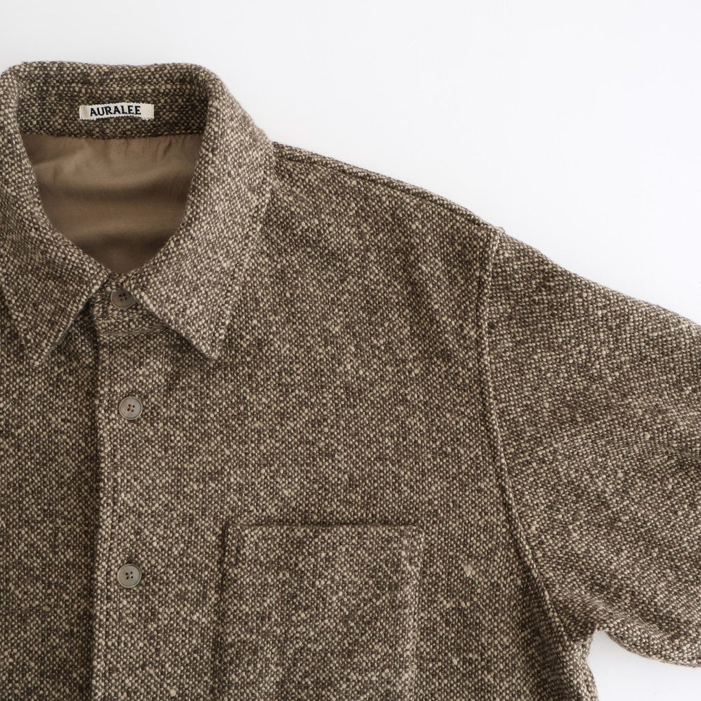 HOMESPUN TWEED SHIRT BLOUSON #BROWN [A25AB02HT]