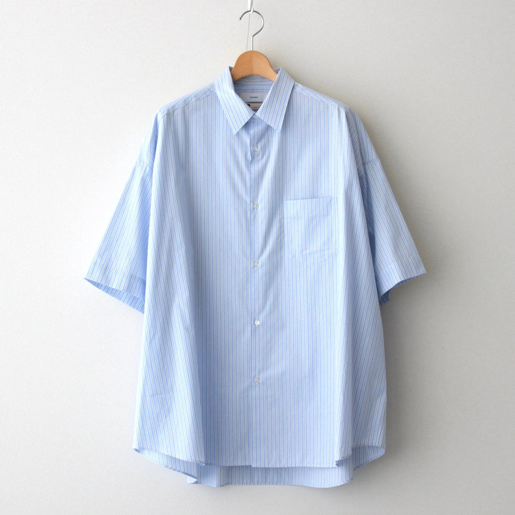 SIDOGRAS S/S Oversized Regular Collar Shirt #SAX STRIPE [GM252-50012]