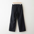 DOUBLE WEAVE COTTON ONE TUCK WIDE PANTS #BLACK [ST.1398]
