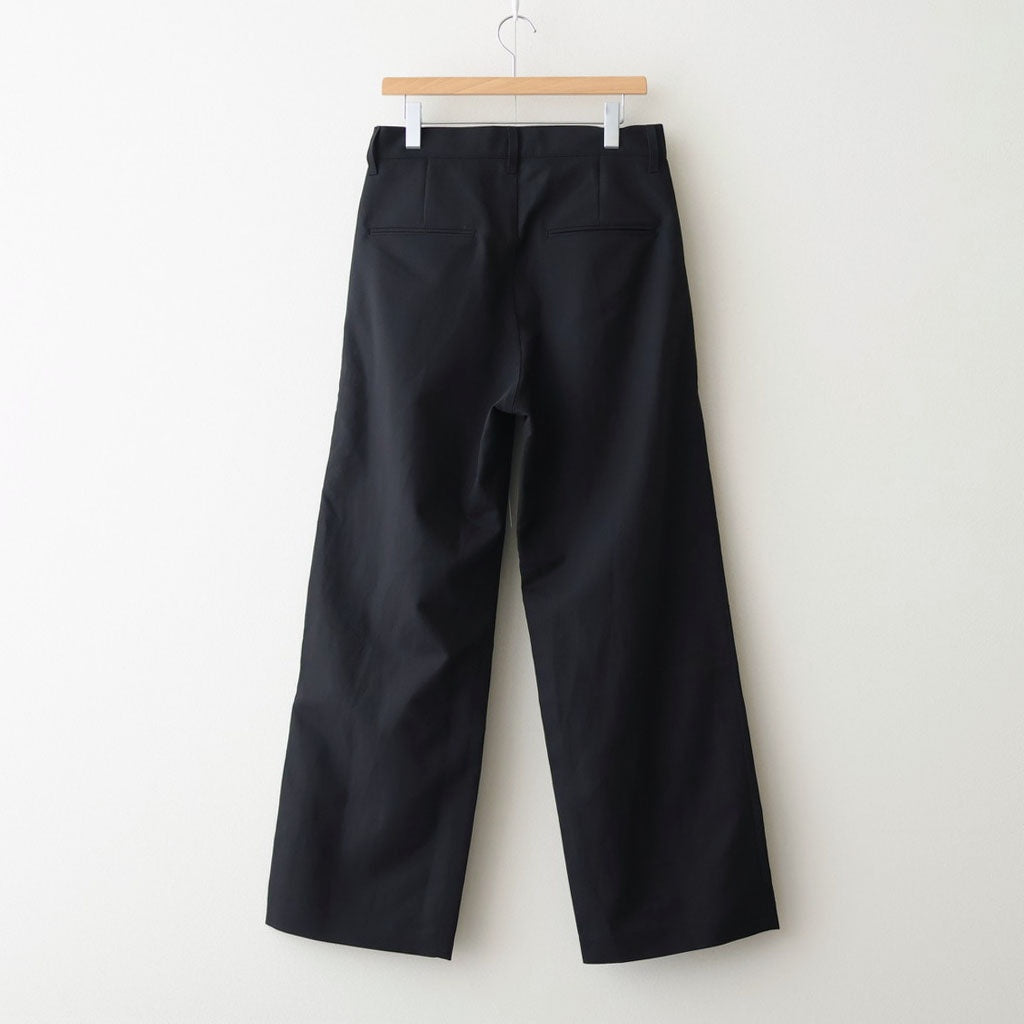 DOUBLE WEAVE COTTON ONE TUCK WIDE PANTS #BLACK [ST.1398]