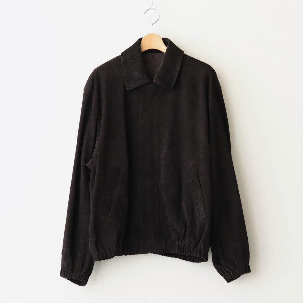 COW SUEDE ZIP SHORT JACKET #DARK BROWN [ST.1217]