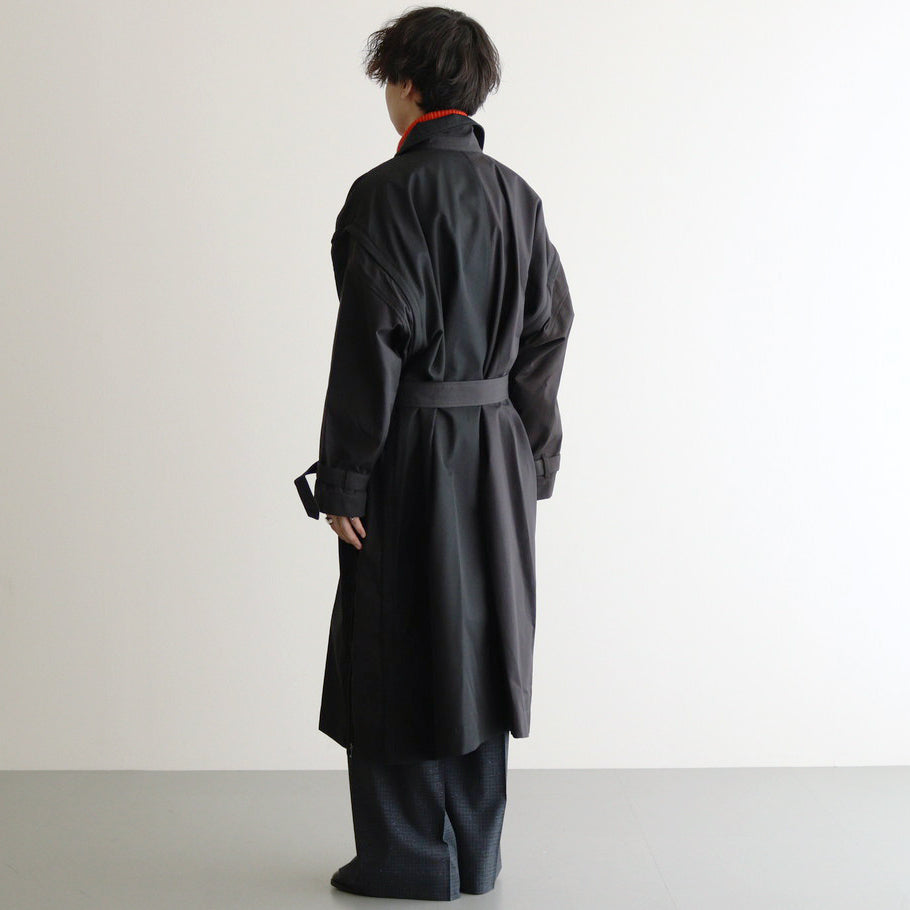 DETACHABLE WIDE TRENCH COAT #BLACK [YK24FW0736C] – ciacura