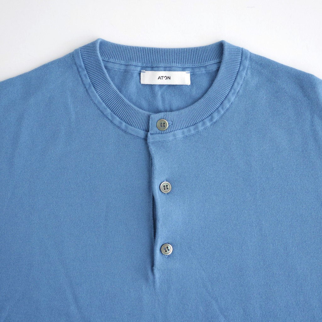 SMOOTH SUVIN HENRYNECK SWEATER #BLUE [KRAGLA0100]